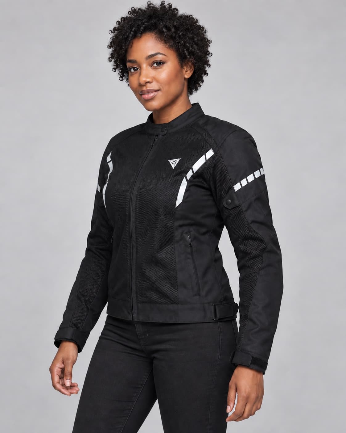 Mesh moto jacket — black — Black
