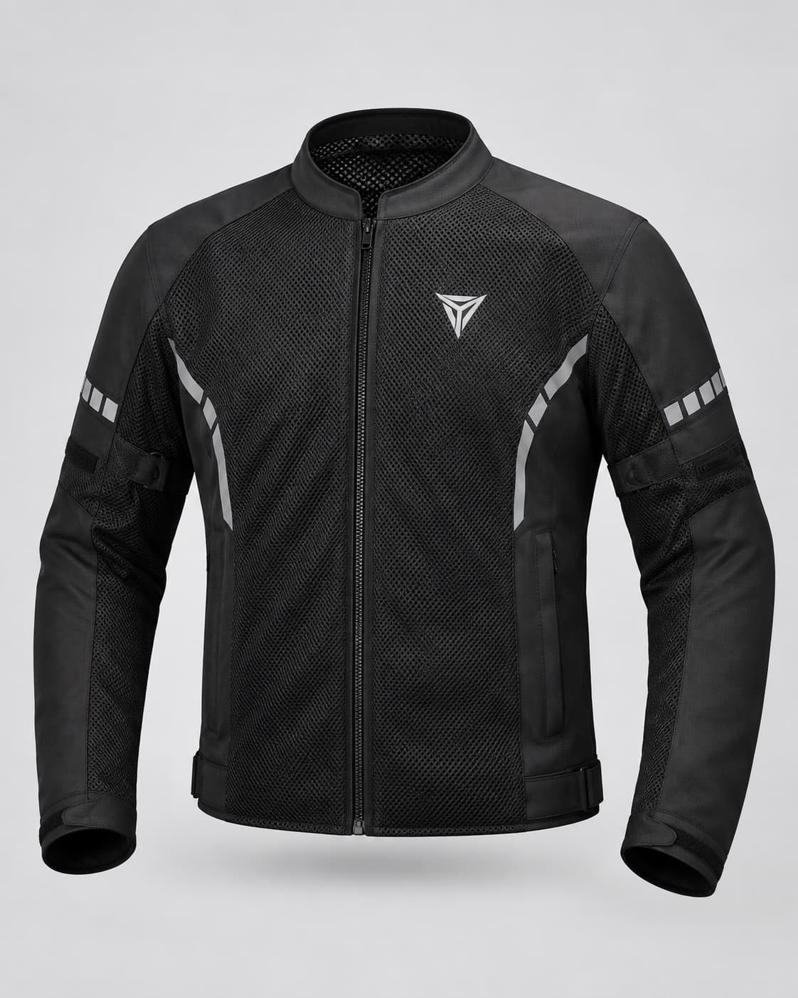 Mesh moto jacket — black and grey