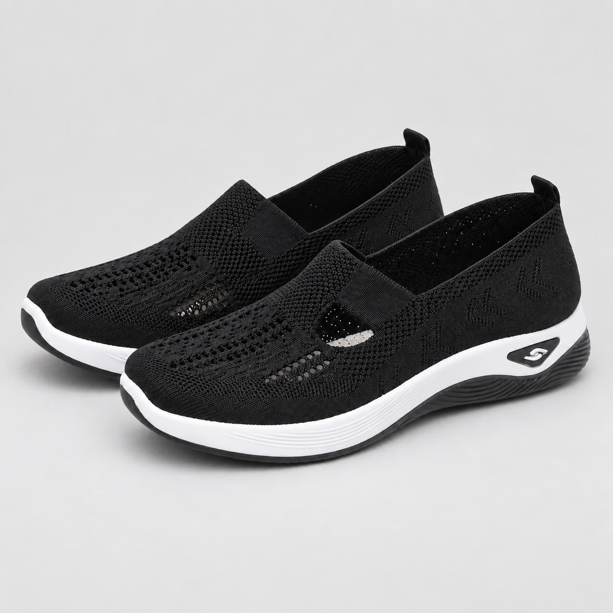 Slip-on de malha preto — Preto