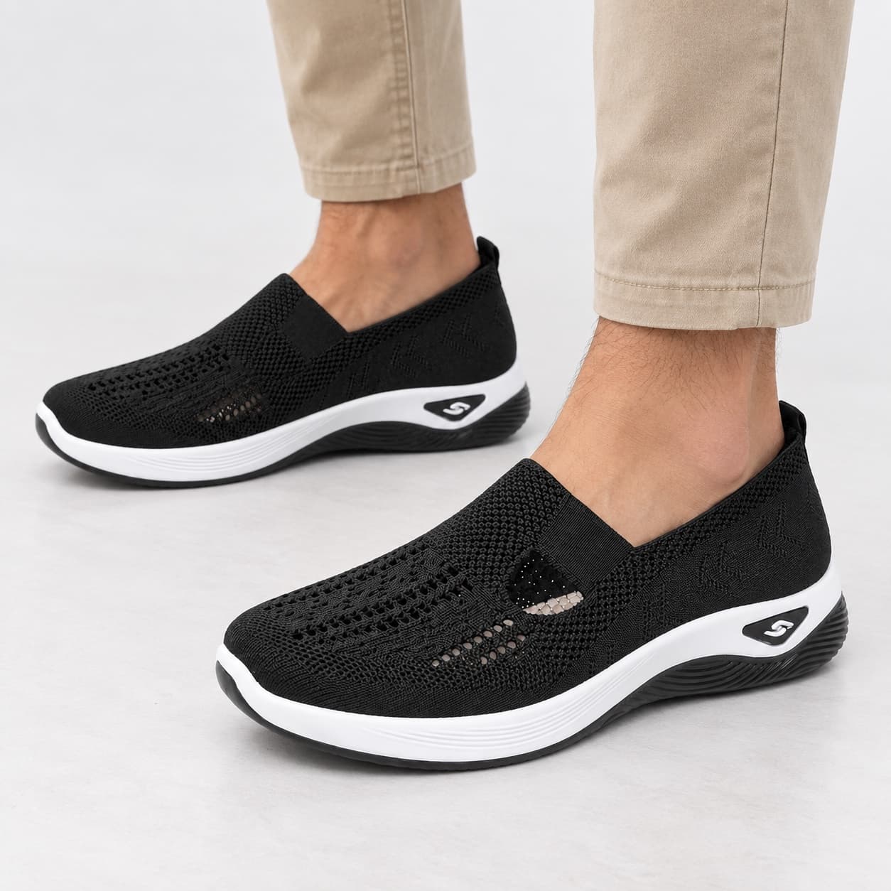 Slip-on de malha preto — Preto